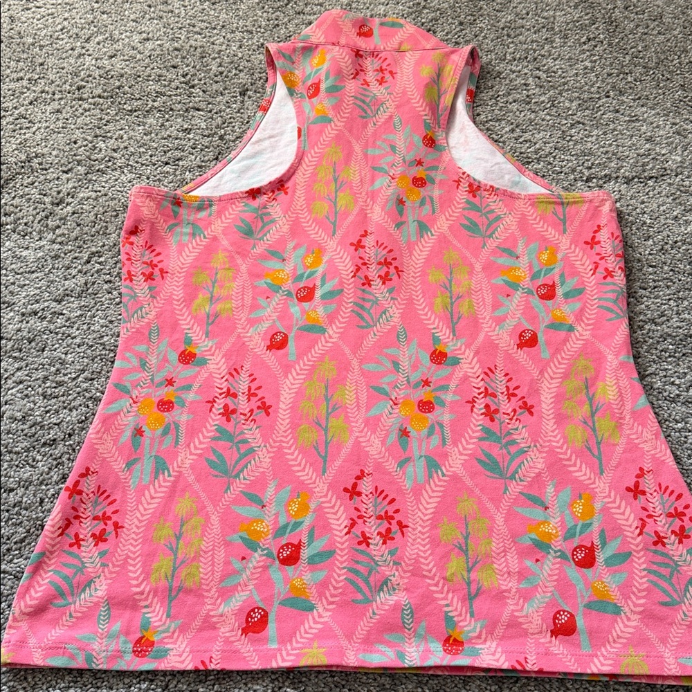 Spartina 449 Coral tank with stretch - cute berry floral print-Never Worn, small - Picture 6 of 7
